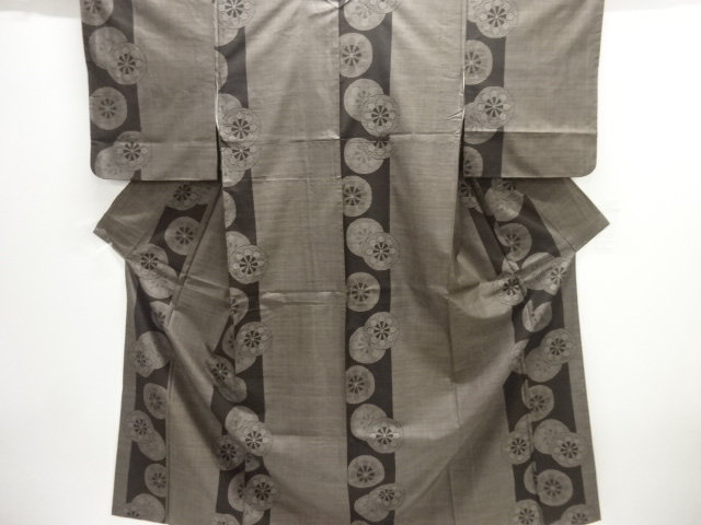 JAPANESE KIMONO / DORO OSHIMA TSUMUGI (7 maruki) / WOVEN GENJI CART 